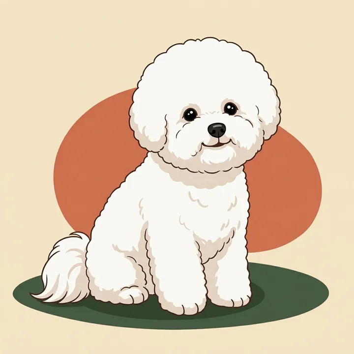 비숑 프리제 견종 일러스트