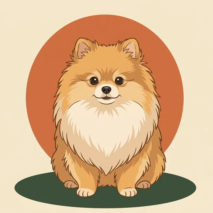 포메라니안 견종 일러스트