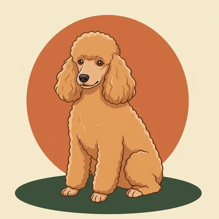 푸들 견종 일러스트