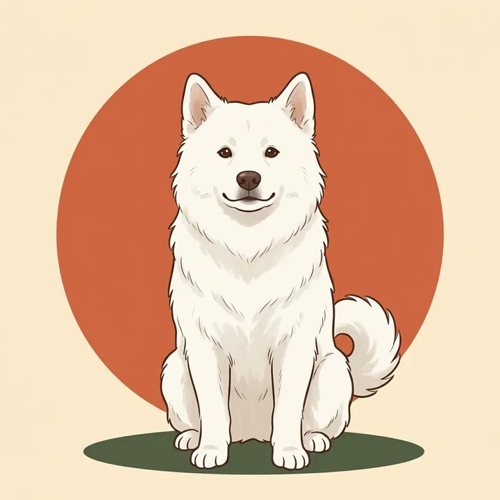 풍산개 견종 일러스트
